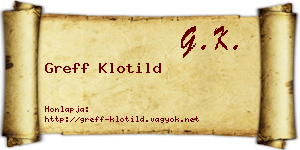 Greff Klotild névjegykártya